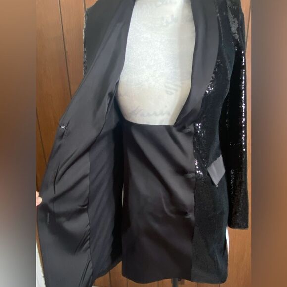 Aidan by Aidan Mattox Sequin Tuxedo Minidress size 0 - Picture 9 of 13